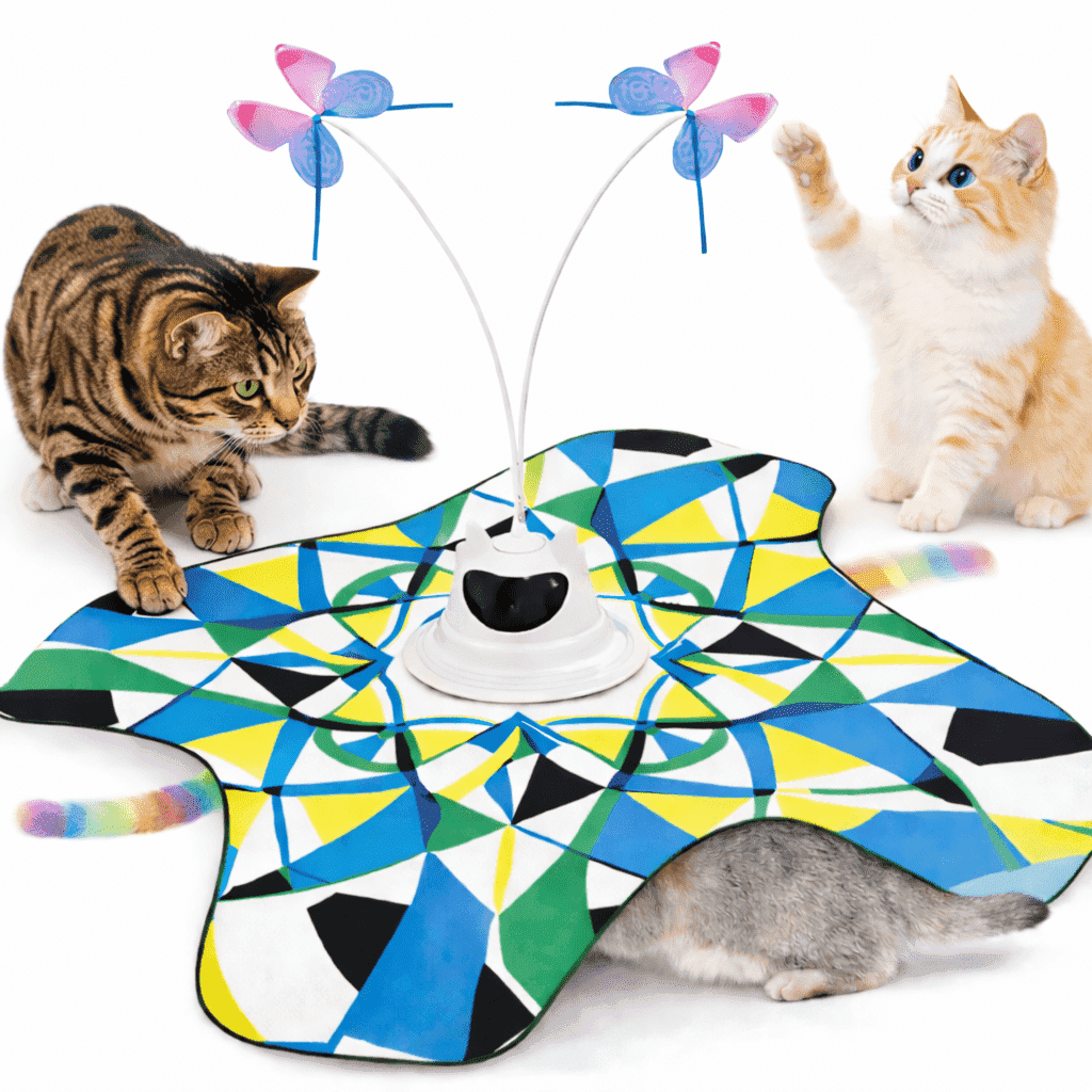 BONROB Automatic Cat Toy for Indoor Cats, Motion Activated Interactive Toy with Spinning Butterfly, Plush Tail, Usb Rechargeable