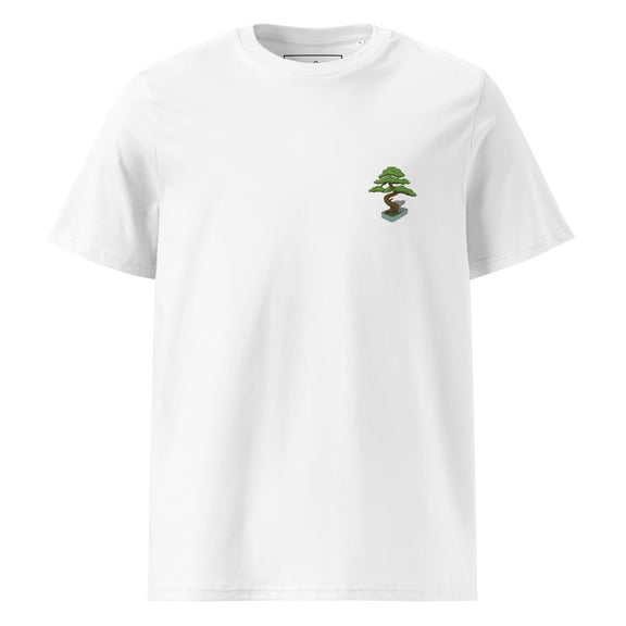 BONSAI GARDEN DYSTOPIA ORGANIC COTTON EMBROIDERED T-SHIRT White - Large