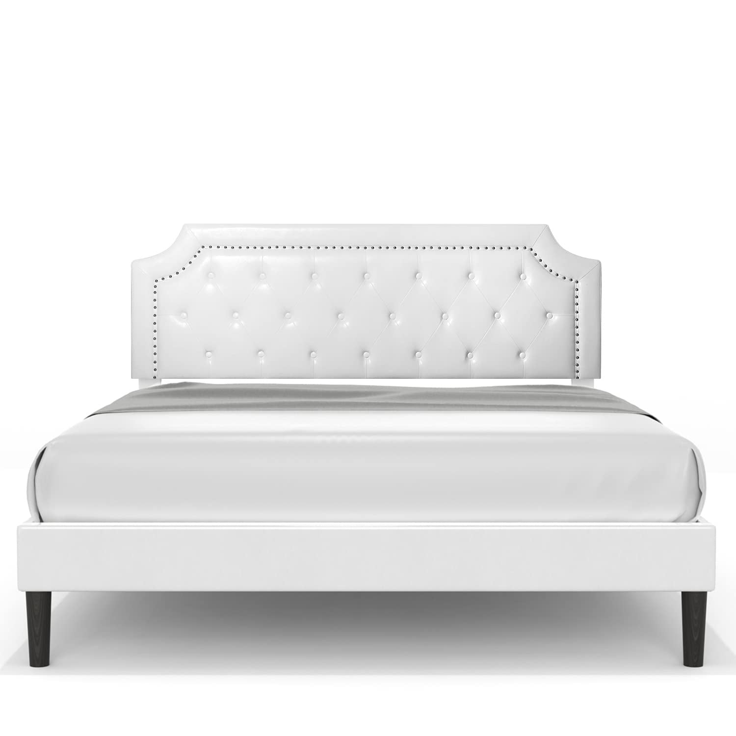 BONSOIR FULL Size Bed Frame Upholstered Low Profile Platform Bed with