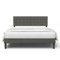 thumbnail image 1 of BONSOIR FULL Size Bed Frame Upholstered Modern Low Profile Platform with Tufted Headboard No Box Spring Needed Linen Fabric Charcoal Gray, 1 of 7