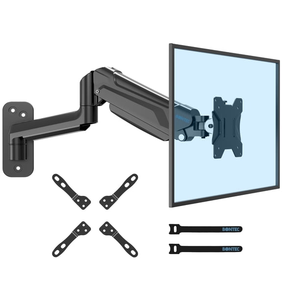 BONTEC Monitor Wall Mount Arm, Gas Spring Adjustable VESA Bracket for 13-42 Inch Screens, Swivel Tilt Rotate, Holds 19.8 lbs, Max VESA 200x200mm