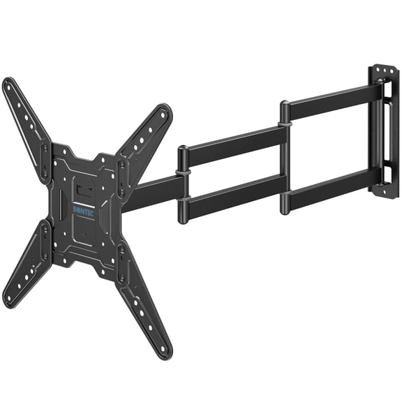 BONTEC TV Wall Mount for 2665 Inch Flat and Curved Screens with 37.4 Inch Long Extension, Full Motion Swivel Design, Heavy Duty Bracket for Corner or Monitor Setup, Max VESA 400x400, Holds 77 lbs