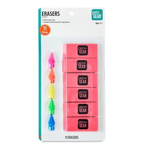 Pen+Gear 11-Count Combo Pack with Pink Block and Pencil Cap Accessories, Assorted Colors