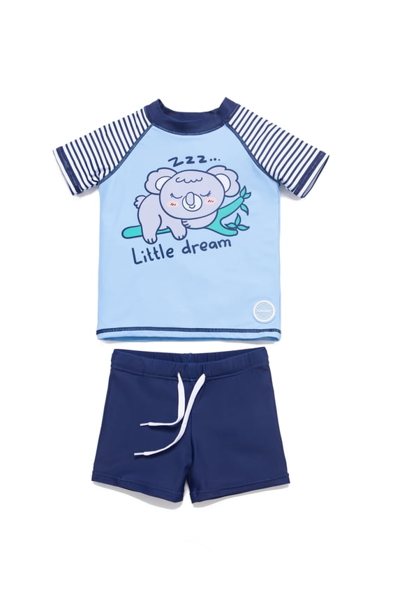 Baby Boys Two-Pieces Swimsuit, Rashguard Set with UPF 50+ Sun Protection(Koala 3-6months)