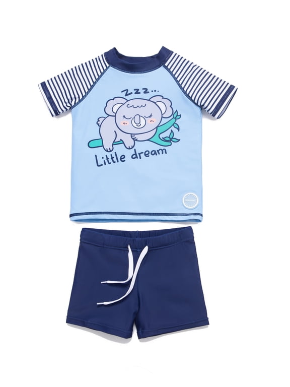 Baby Boys Two-Pieces Swimsuit, Rashguard Set with UPF 50+ Sun Protection(Koala 3-6months)