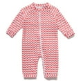 thumbnail image 1 of BONVERANO Baby Girls Swimsuit UPF 50+ Sun Protection, Full-Length Zipper One Piece Swimwear, 3/4 Sleeve Toddler Bathing Suit （Wave/Red 12-18months）, 1 of 8