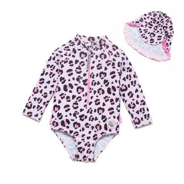 BONVERANO Baby Boy Long Sleeve One-Piece Swimsuit - UPF 50+ Sun Protection With Front Zipper, Quick-Dry
