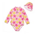 thumbnail image 1 of BONVERANO Baby Girls Swimsuit UPF 50+ Sun Protection, Long Sleeve Zipper One Piece Swimwear, Ruffle Toddler Bathing Suit（Starfish 9-12months）, 1 of 8