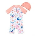 thumbnail image 1 of BONVERANO Baby Girls Swimsuit UPF 50+ Sun Protection, Short Sleeve Zipper One Piece Swimwear, Toddler Bathing Suit（Mermaid 18-24months）, 1 of 8