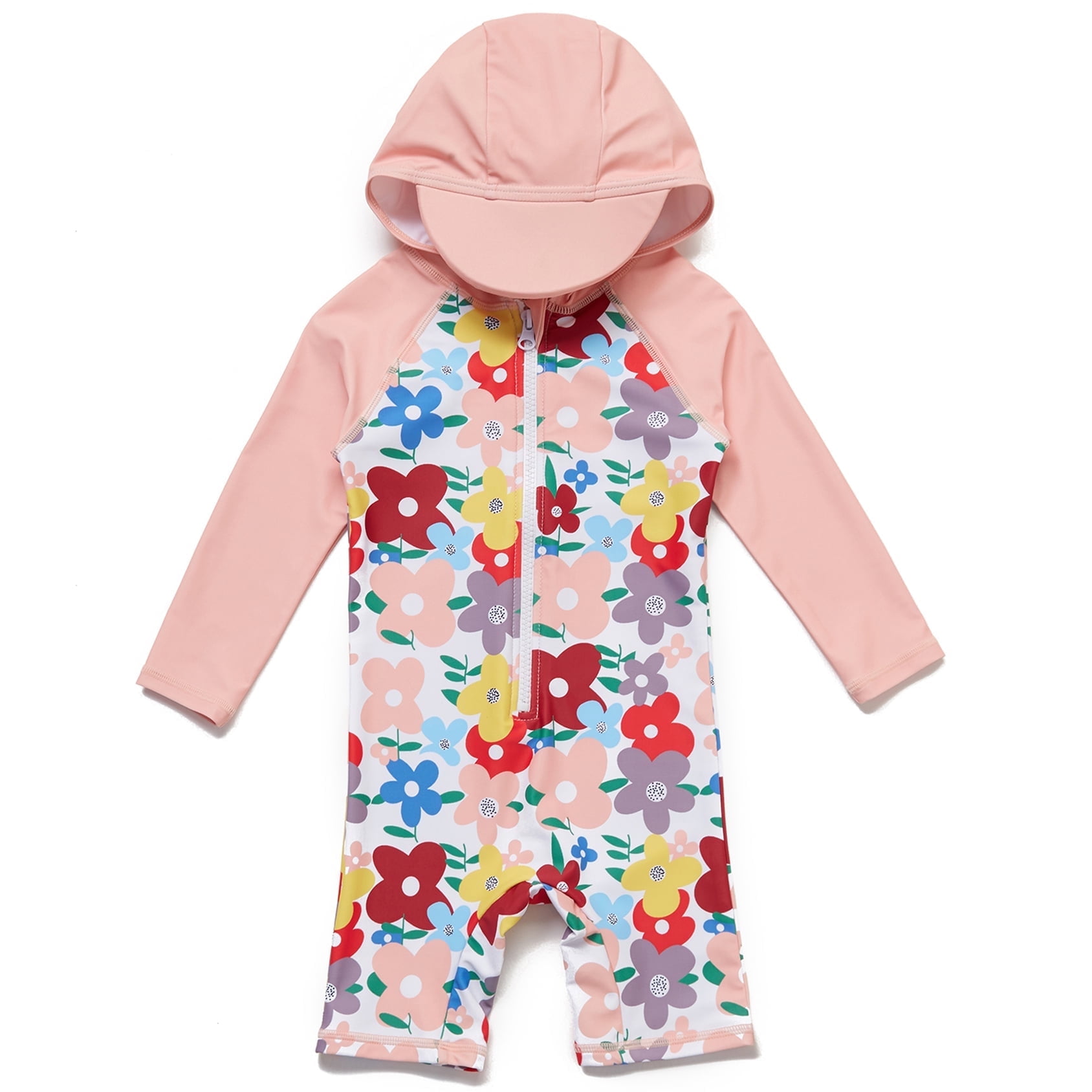 Baby Girls Long Sleeve Zip Sunsuit