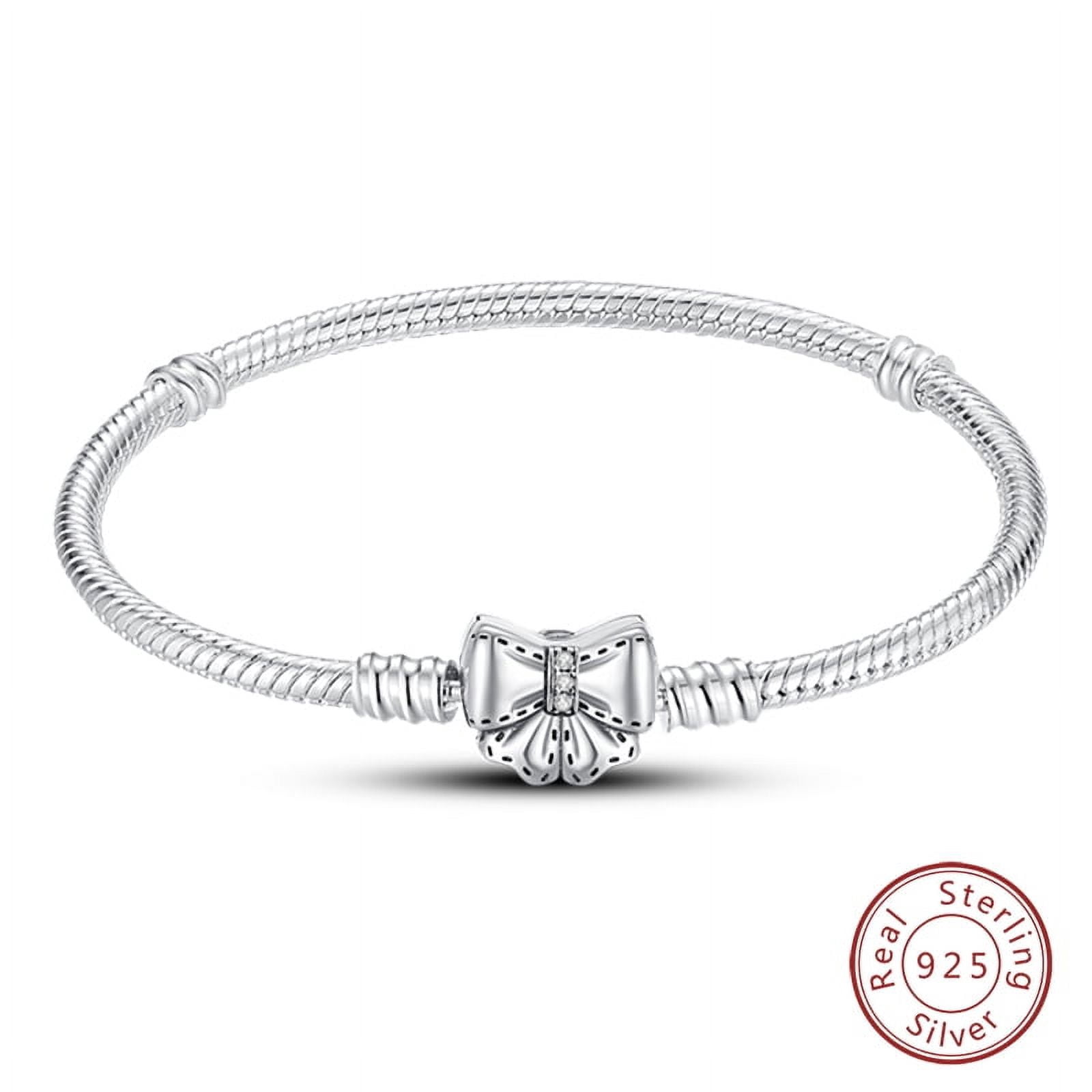 BONZEUS 925 Sterling Silver Charm Bracelet for Women - Blue Butterfly, Octagonal Star, Evil Eye & More with Zircon - 17-20CM Adjustable Length - Fine Jewelry Gift