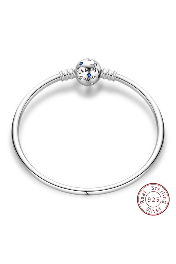 925 Sterling Silver Charm Bracelet for Women - Zircon Star, Moon, Cat Paw & Heart Designs - Adjustable Length 17-20CM - Fine DIY Jewelry Gift