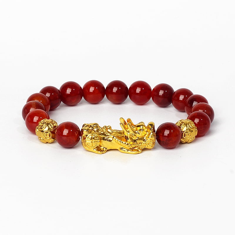Feng Shui Obsidian Pi Xiu Bracelet - 12mm Hand Carved Mantra Beads, Wealth & Luck Amulet For Men/Women