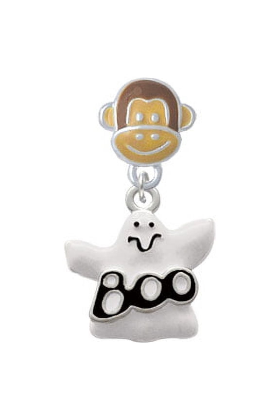 BOO Ghost - Monkey Face Charm Bead