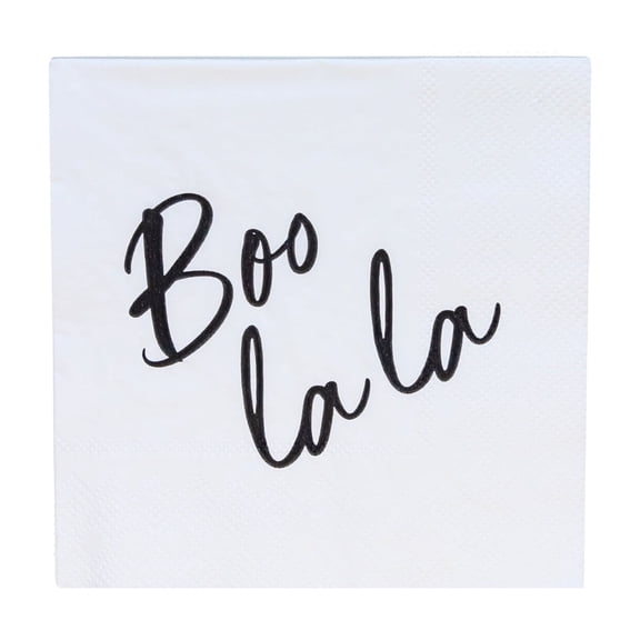 Bonjour Fte Boo Cocktail Paper Napkins, Disposable Party Supplies, 20 Count, Small, Beverage Size, Halloween