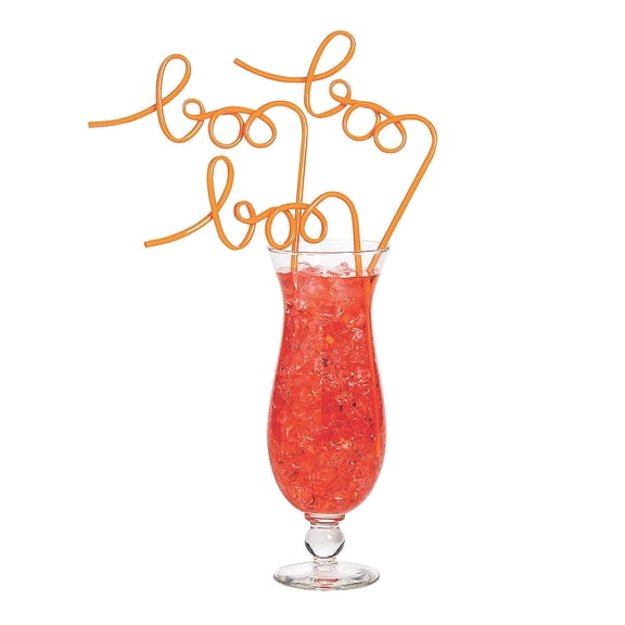 BOO PLASTIC STRAW - Party Supplies - 6 Pieces