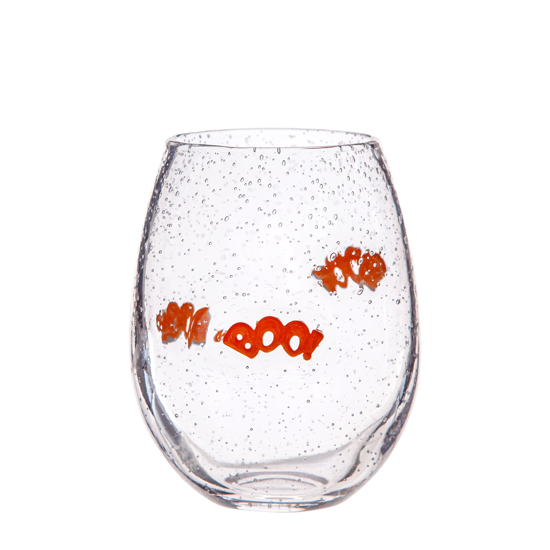 Way to Celebrate Halloween Boo Charm Bubble Stemless Wine Glass
