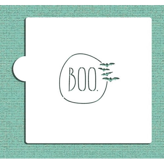 BOO with Bats Cookie and Craft Stencil CM110 by Designer Stencils