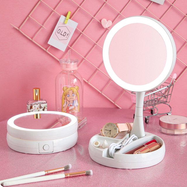 BOOBEAUTY Makeup Vanity Mirror Dressing Table 10X Magnification Double