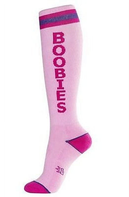 BOOBIES Unisex Athletic Socks, Pink Breast Cancer Awareness, by Gumball ...