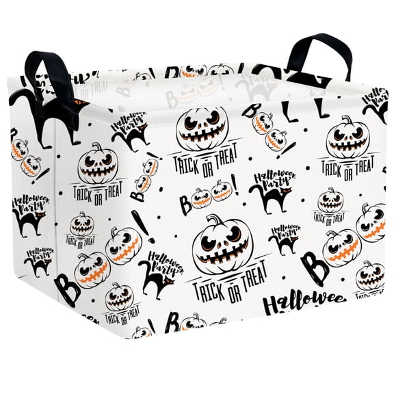 BOOHIT Large Halloween Gift Basket for Kids Cute Baby Candy Storage Bin Women Decor(Black Cat Pumpkin)