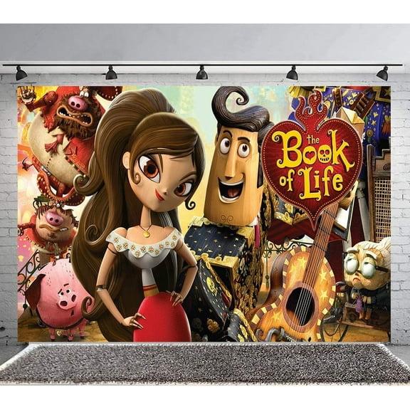BOOK OF LIFE Backdrop Banner Party Supplies Poster Movie Theme Background for Photography Birthday Decorations