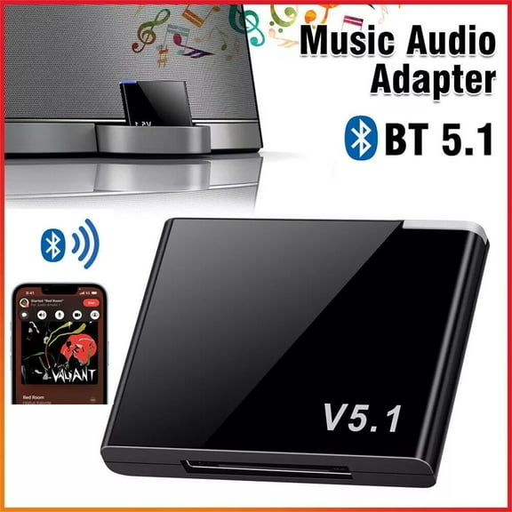 BOOKR 5.1 Music Audio Adapter Receiver 30 Pin Dock Speaker For IPhone IPod