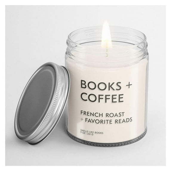 BOOKS AND COFFEE Book Lovers' Candle | Book Scented Candle | Vegan + Cruelty-Free + Phthalte-Free