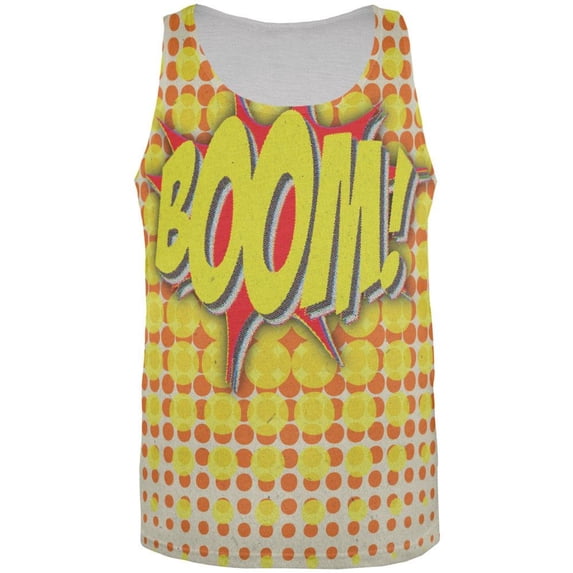 BOOM Comic Book Super Hero All Over Adult Tank Top - 2X-Large