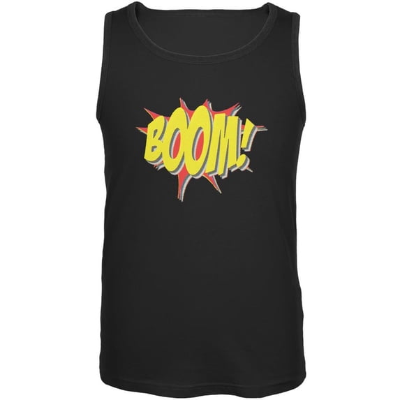 BOOM Comic Book Super Hero Black Adult Tank Top - Medium