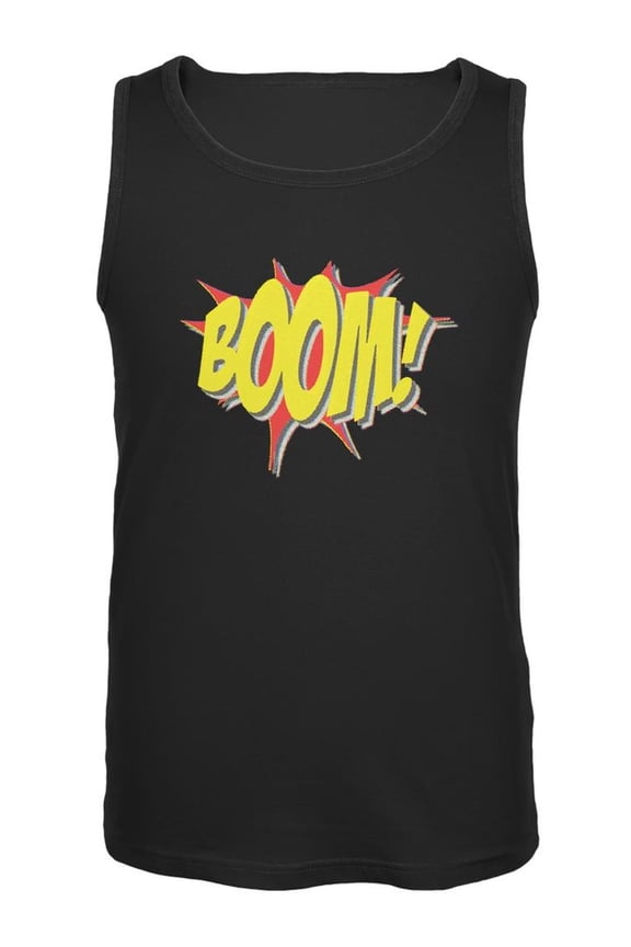 BOOM Comic Book Super Hero Black Adult Tank Top - Small