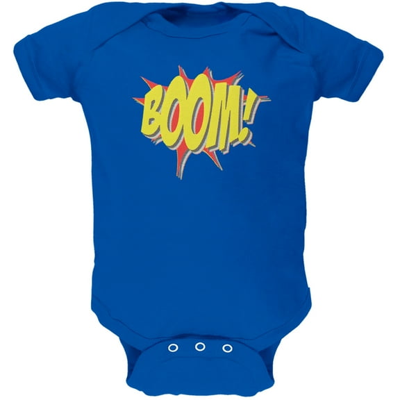 BOOM Comic Book Super Hero Royal Soft Baby One Piece - 9-12 months