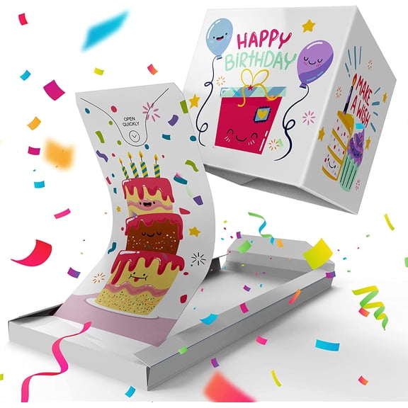 «BOOM» Exploding Confetti Birthday Card (Party Time), Prank Confetti Pop up Surprise Greeting Card