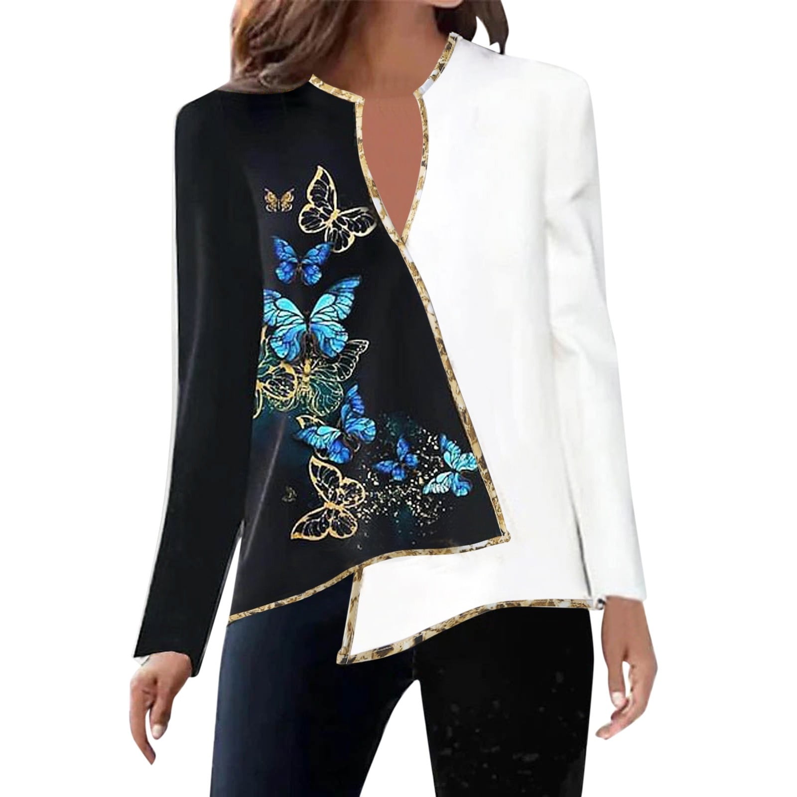 BOOM Tshirts Shirts for Women Elbow Sleeve Scoop Neck Hollow Out Eyelet