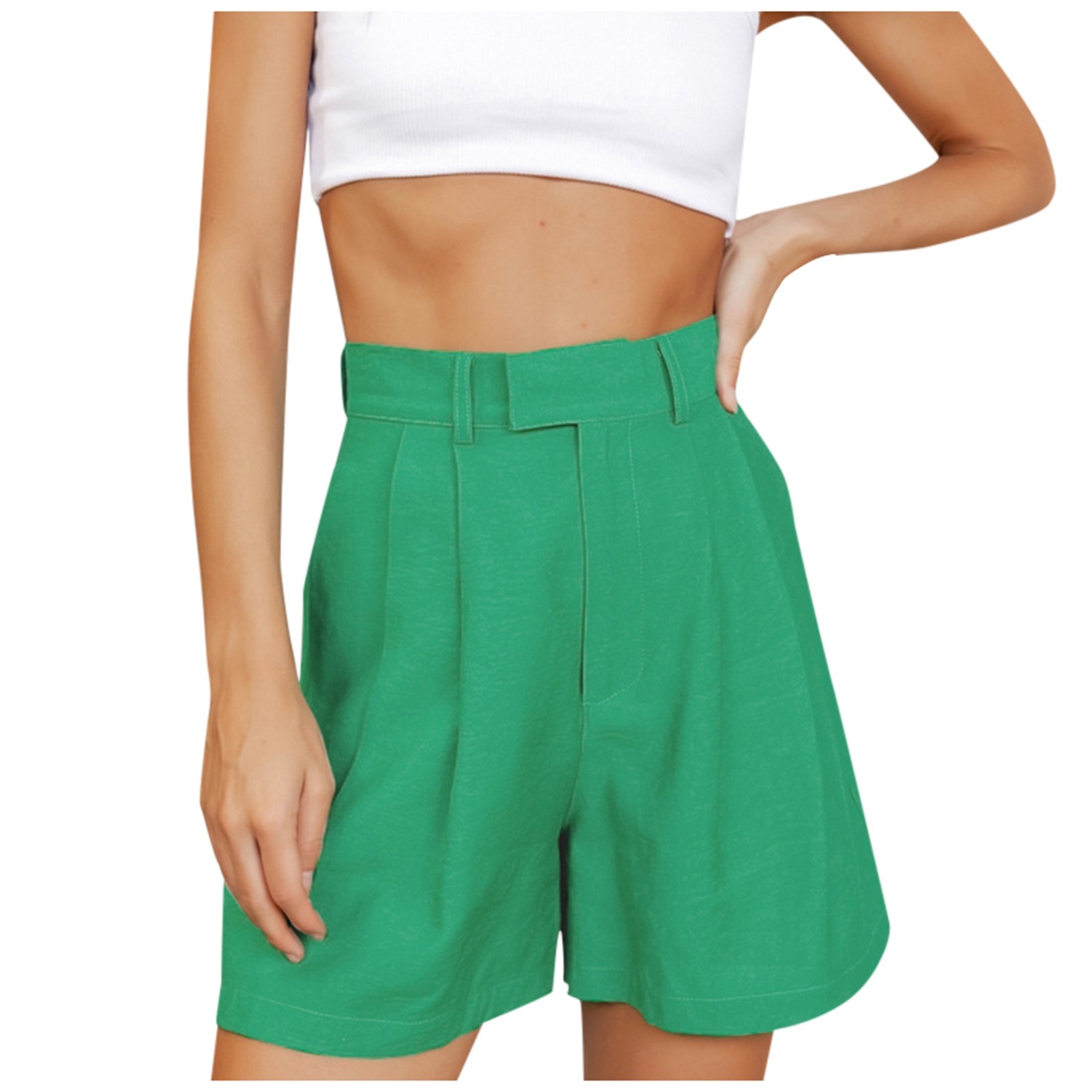 BOOM Womens Jean Shorts High Waist Stretch Skinny Yoga Shorts Tummy