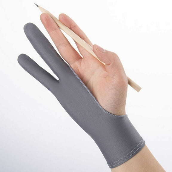 BOOMILK 1Pc Artist Drawing Glove Stretchy Mess Up Firm Stitching Pencil Graphics Anti Mistouch Gloves For Office Grey