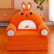 BOOMILK 2 In 1 Plush Foldable Kids Sofa Backrest Armchair Children Cartoon Flip Open Sofa Bed For Living Room Bedroom Without Liner Filler