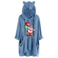BOOMILK Christmas Dresses Women Casual Cute Print Hooded Dress Long