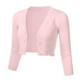 thumbnail image 1 of BOOMILK Cropped Cardigan for Women Solid Casual Button Down 3/4 Sleeve Coat, 1 of 6