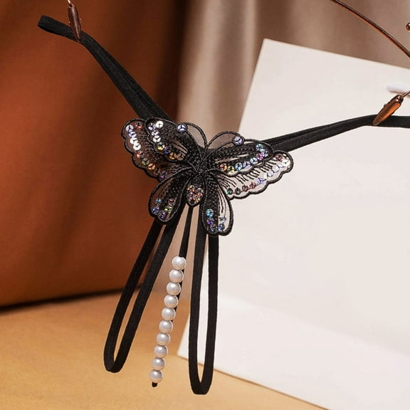 BOOMILK Crotchless Panties for Women Thong Lace Pants Briefs Underwear