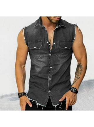 Jean jacket sleeveless men's hotsell