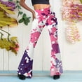 thumbnail image 1 of BOOMILK Flare Leg Pants for Women High Waisted Trendy Printed Bell Bottoms Slim Fit Casual Pants Pink, 1 of 6