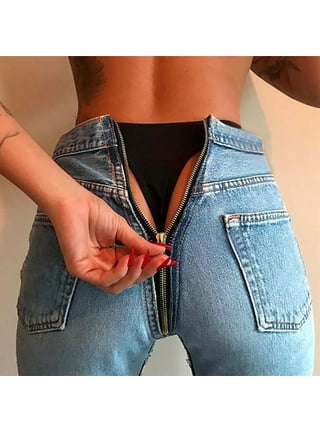 Back zipper sale jeans levis