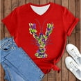 thumbnail image 1 of BOOMILK Mardi Gras Shirts for Women Carnival Crawfish Lobster Print V Neck T-shirt Plus Size Summer Top Graphic Tees, 1 of 8