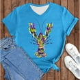 thumbnail image 1 of BOOMILK Mardi Gras Shirts for Women Carnival Crawfish Lobster Print V Neck T-shirt Plus Size Summer Top Graphic Tees, 1 of 8