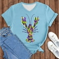 thumbnail image 1 of BOOMILK Mardi Gras Shirts for Women Carnival Crawfish Lobster Print V Neck T-shirt Plus Size Summer Top Graphic Tees, 1 of 8