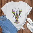 thumbnail image 1 of BOOMILK Mardi Gras Shirts for Women Carnival Crawfish Lobster Print V Neck T-shirt Plus Size Summer Top Graphic Tees, 1 of 8