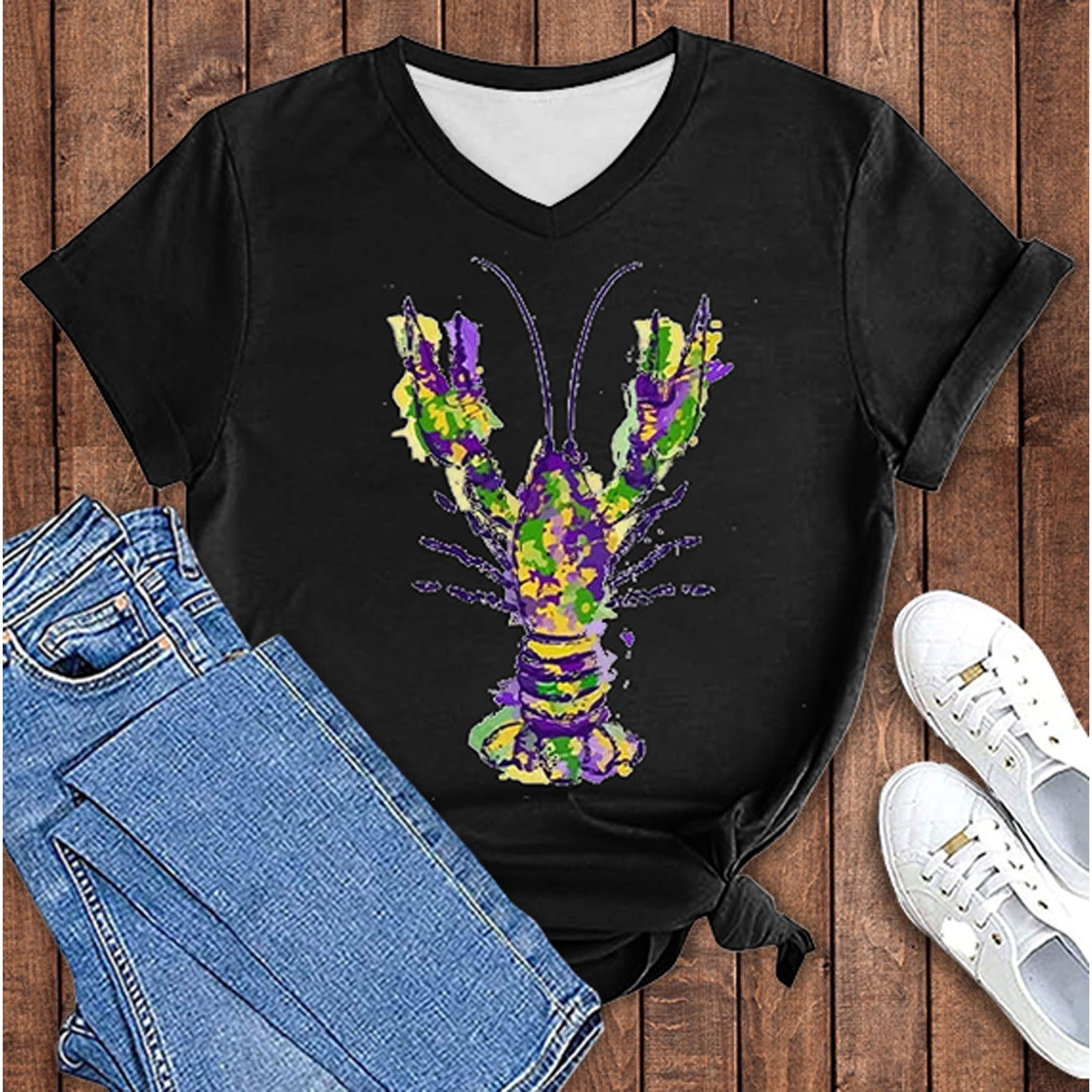v neck mardi gras shirt