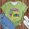 thumbnail image 1 of BOOMILK Mardi Gras Shirts for Women Casual Letter Graphic Tees V Neck Short Sleeve T-shirt Gift Summer Tops Plus Size, 1 of 5