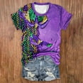 thumbnail image 1 of BOOMILK Mardi Gras T Shirts for Women Trendy Print Crew Neck Tunics Loose Short Sleeve Summer Graphic Tees Plus Size, 1 of 3